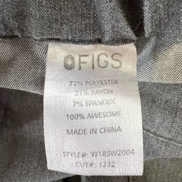 Figs Technical Collection Gray Scrub Pants Button Closure Women's size L - Picture 9 of 10
